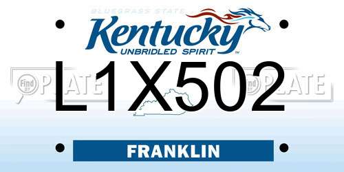 L1X502 Kentucky License Plate