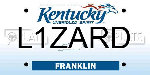 L1ZARD Kentucky License Plate