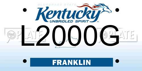 L2000G Kentucky License Plate