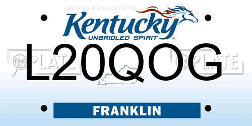 L20QOG Kentucky License Plate