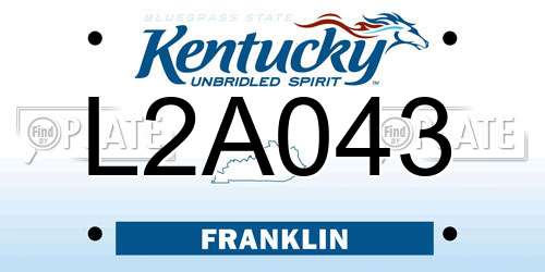 L2A043 Kentucky License Plate