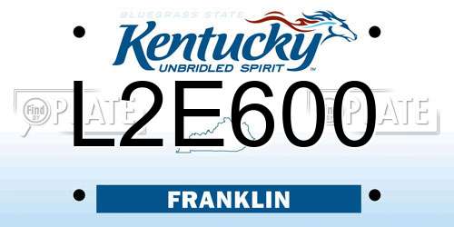 L2E600 Kentucky License Plate