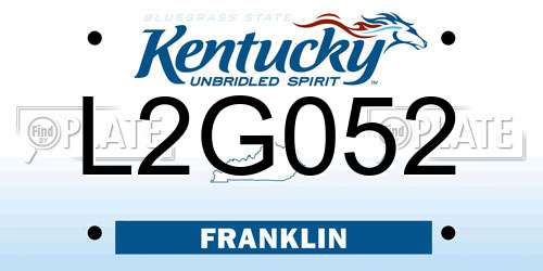 L2G052 Kentucky License Plate
