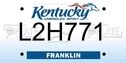 L2H771 Kentucky License Plate