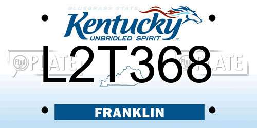L2T368 Kentucky License Plate