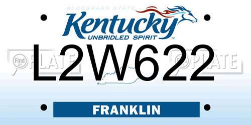 L2W622 Kentucky License Plate
