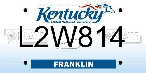 L2W814 Kentucky License Plate