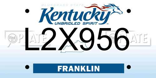 L2X956 Kentucky License Plate