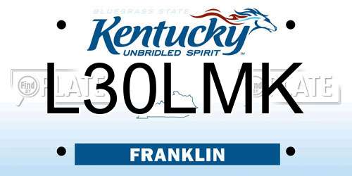 L30LMK Kentucky License Plate