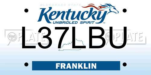 L37LBU Kentucky License Plate
