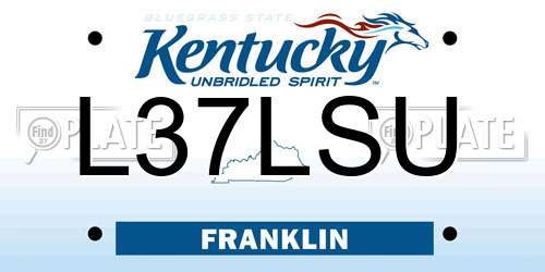 L37LSU Kentucky License Plate