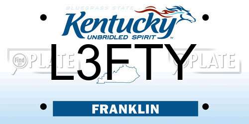 L3FTY Kentucky License Plate