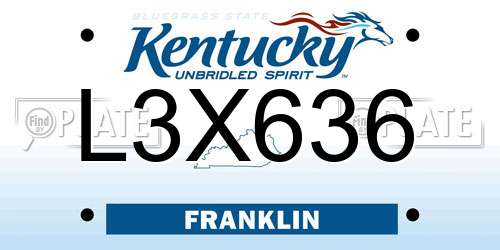 L3X636 Kentucky License Plate