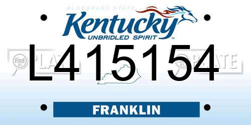L415154 Kentucky License Plate