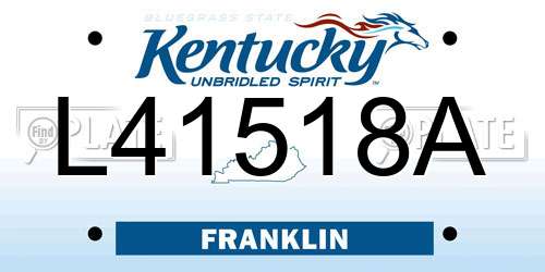 L41518A Kentucky License Plate