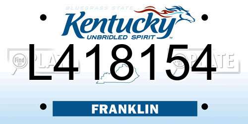 L418154 Kentucky License Plate