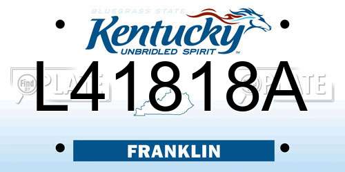 L41818A Kentucky License Plate