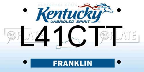 L41CTT Kentucky License Plate