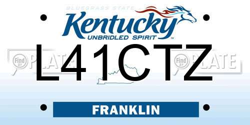 L41CTZ Kentucky License Plate