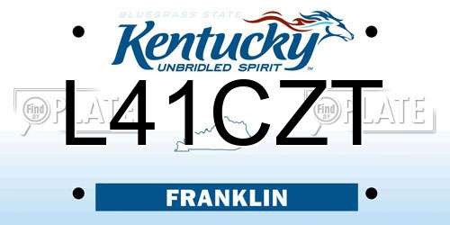 L41CZT Kentucky License Plate