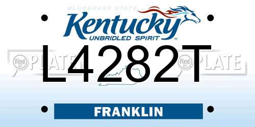 L4282T Kentucky License Plate