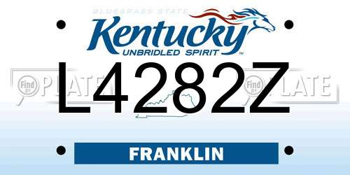 L4282Z Kentucky License Plate