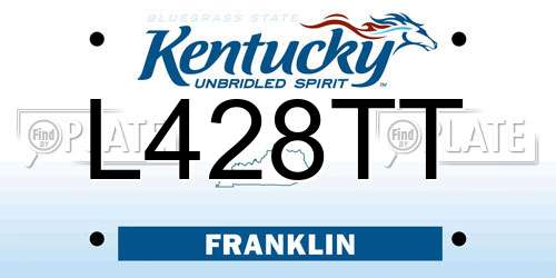 L428TT Kentucky License Plate