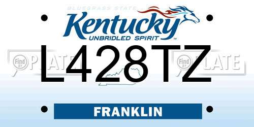 L428TZ Kentucky License Plate