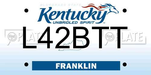 L42BTT Kentucky License Plate