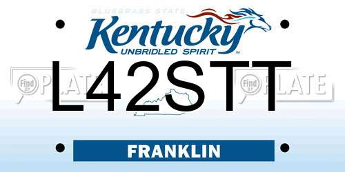 L42STT Kentucky License Plate