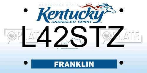 L42STZ Kentucky License Plate