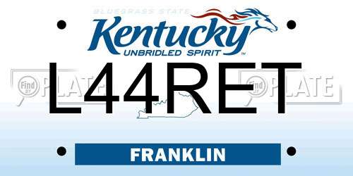 L44RET Kentucky License Plate