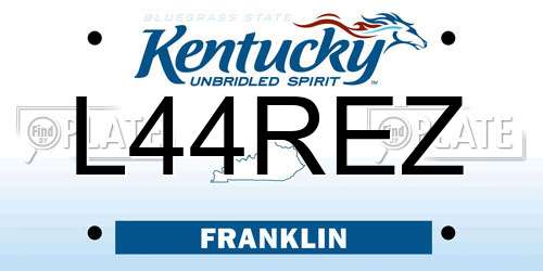 L44REZ Kentucky License Plate