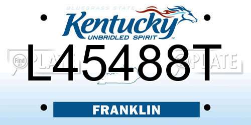 L45488T Kentucky License Plate
