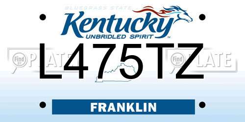 L475TZ Kentucky License Plate