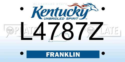 L4787Z Kentucky License Plate