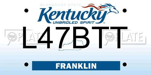L47BTT Kentucky License Plate