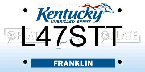 L47STT Kentucky License Plate