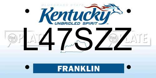 L47SZZ Kentucky License Plate