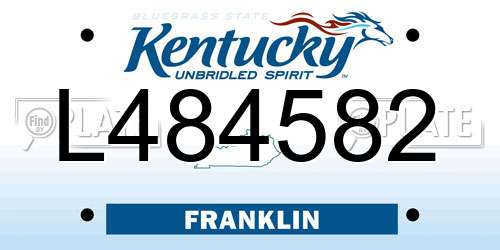 L484582 Kentucky License Plate