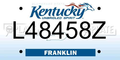 L48458Z Kentucky License Plate