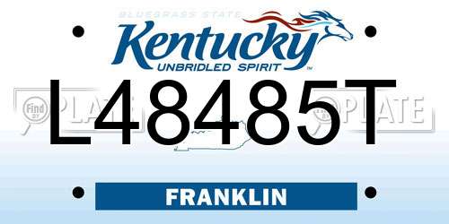L48485T Kentucky License Plate