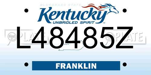 L48485Z Kentucky License Plate
