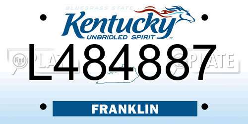 L484887 Kentucky License Plate