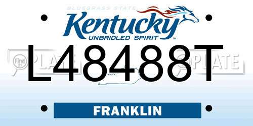L48488T Kentucky License Plate