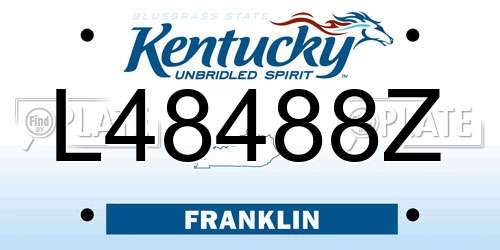 L48488Z Kentucky License Plate