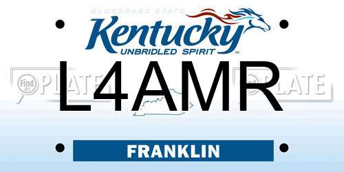 L4AMR Kentucky License Plate