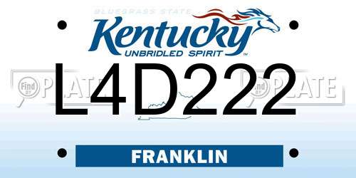 L4D222 Kentucky License Plate