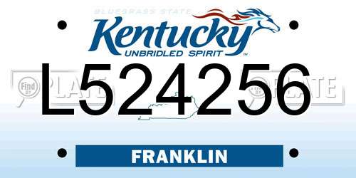 L524256 Kentucky License Plate
