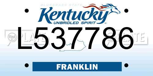L537786 Kentucky License Plate